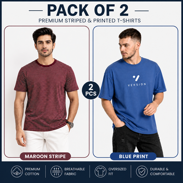 Pack Of Two Premium T-Shirt Pure Cotton