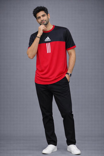 Tracksuit V-50 Sporty Black & Red  Polyester