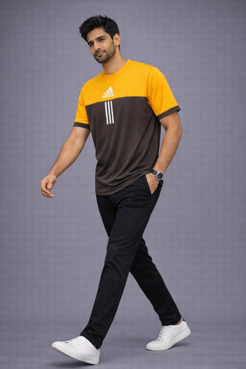 Tracksuit V-51 Sporty Black & Yellow Polyester