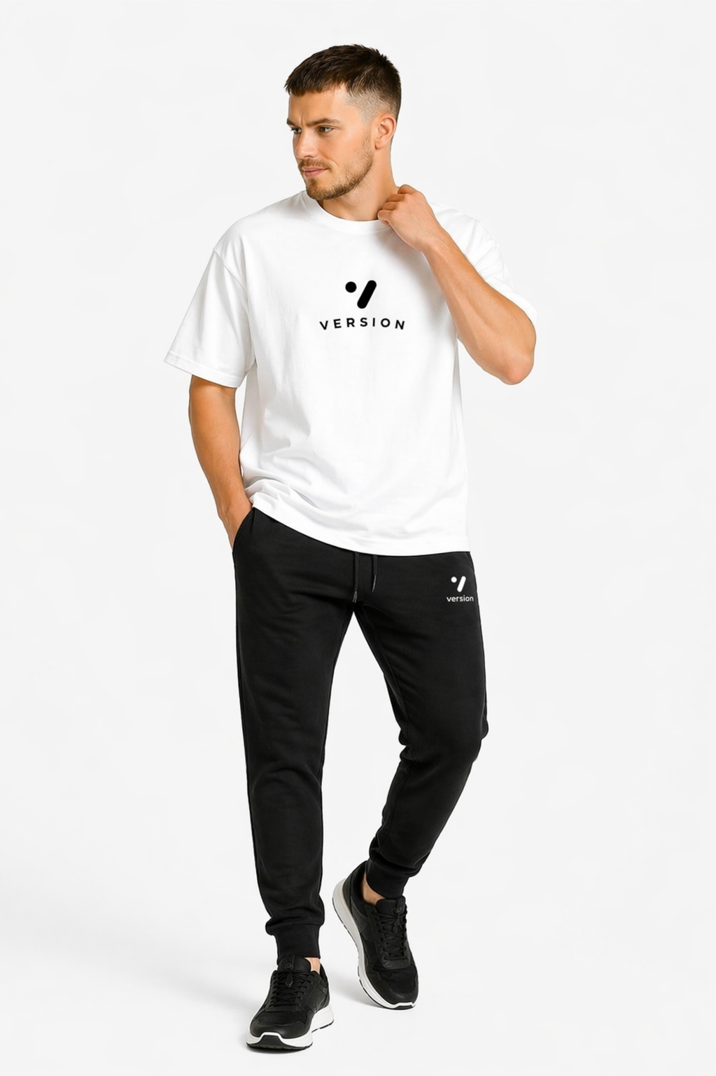 Tracksuit V-113 White Cotton Shirt Trouser Micro