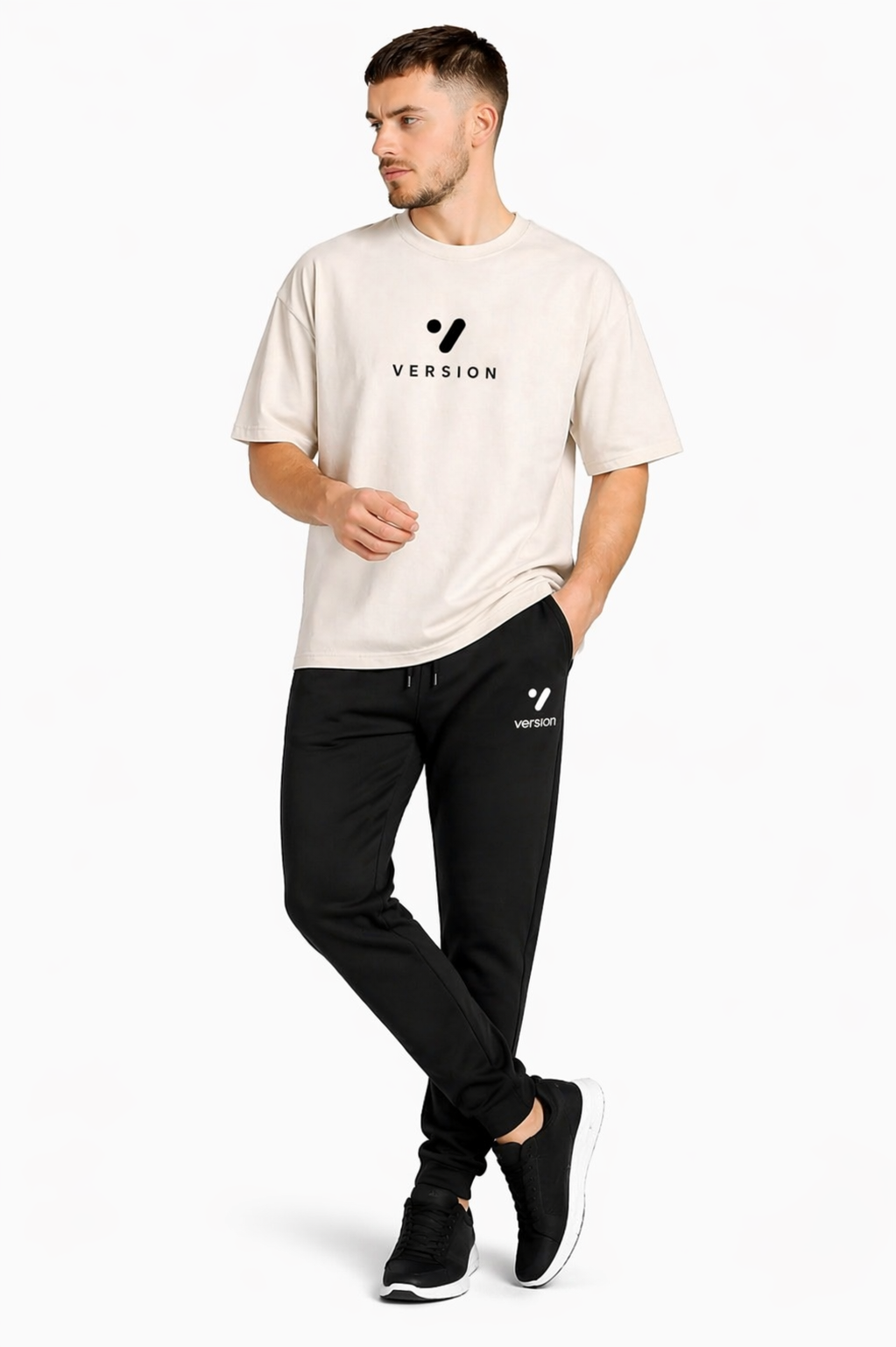 Tracksuit V-114 Of White Cotton Shirt Trouser Micro