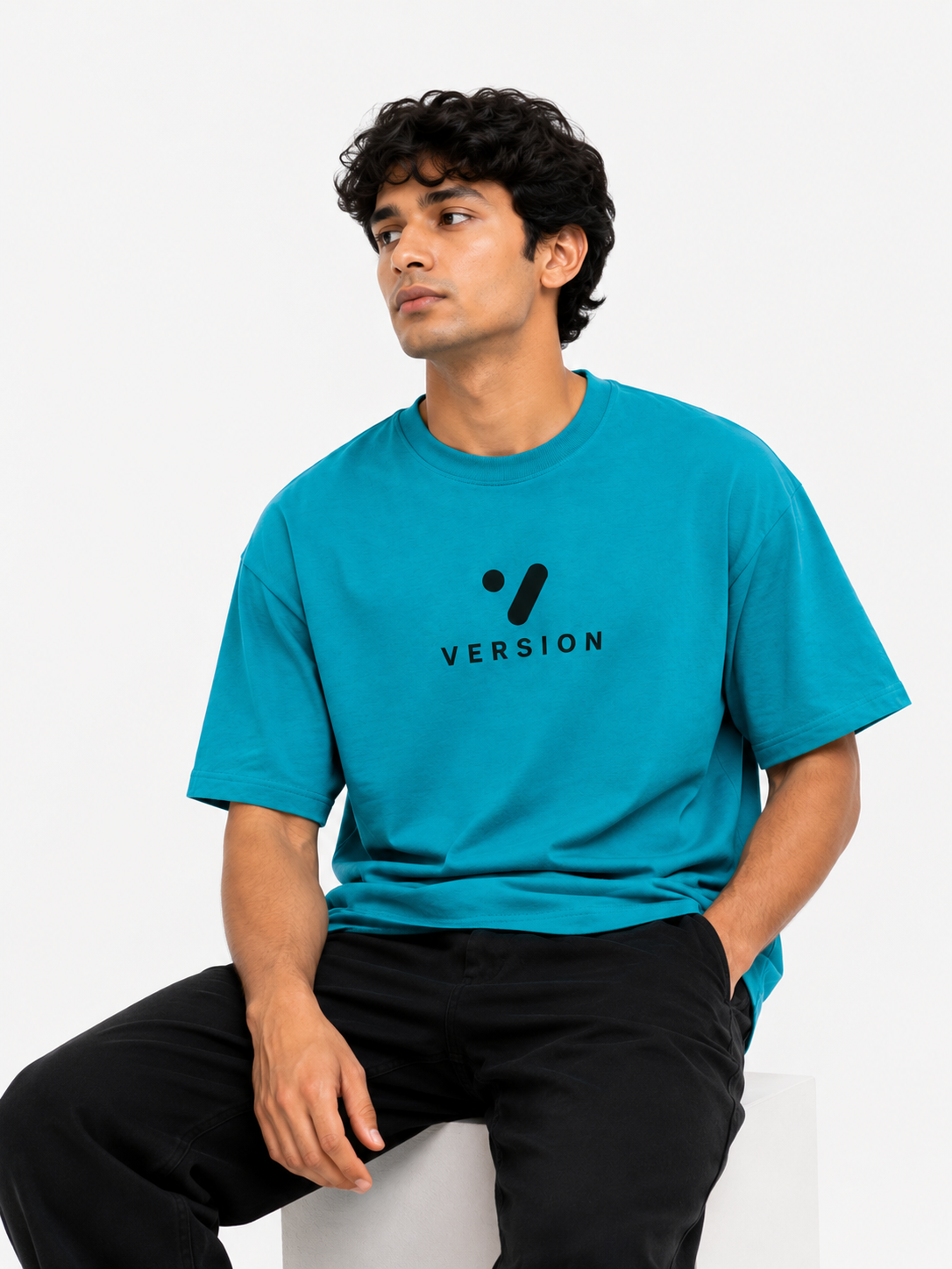 Premium V-135 Ferozi Down Shoulder T Shirt 100% Cotton