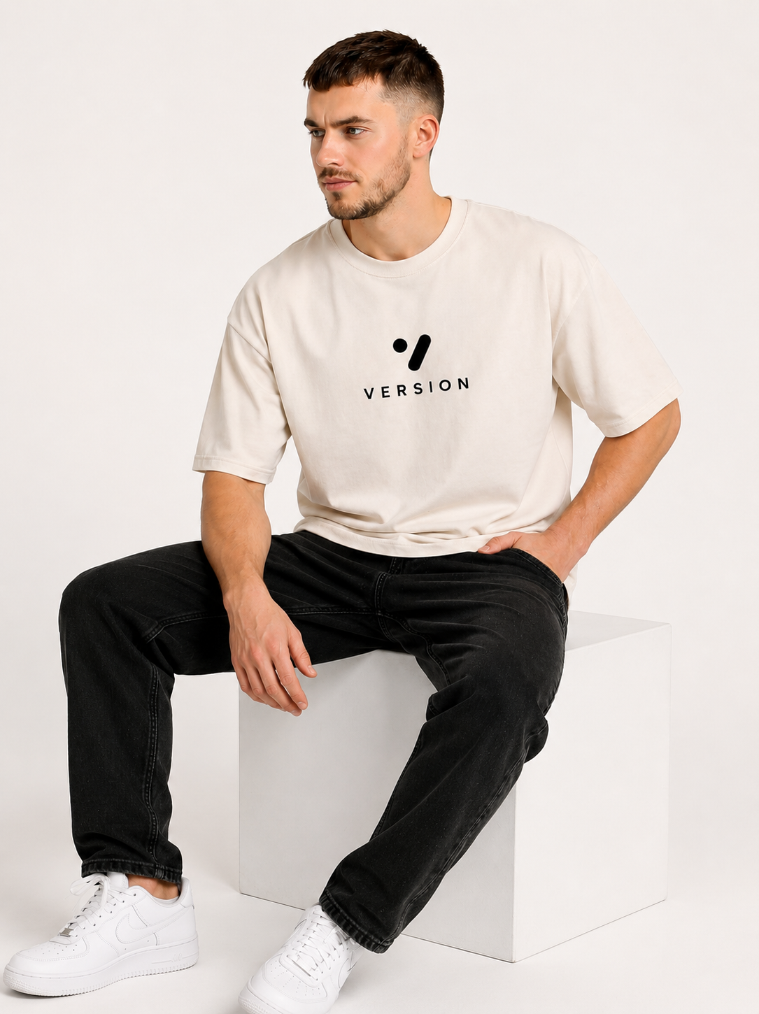 Premium V-123 Cream Shade T Shirt 100% Cotton