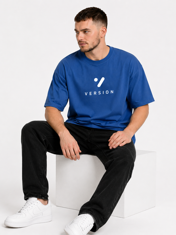 Premium V-137 Royal Blue Down Shoulder T Shirt 100% Cotton