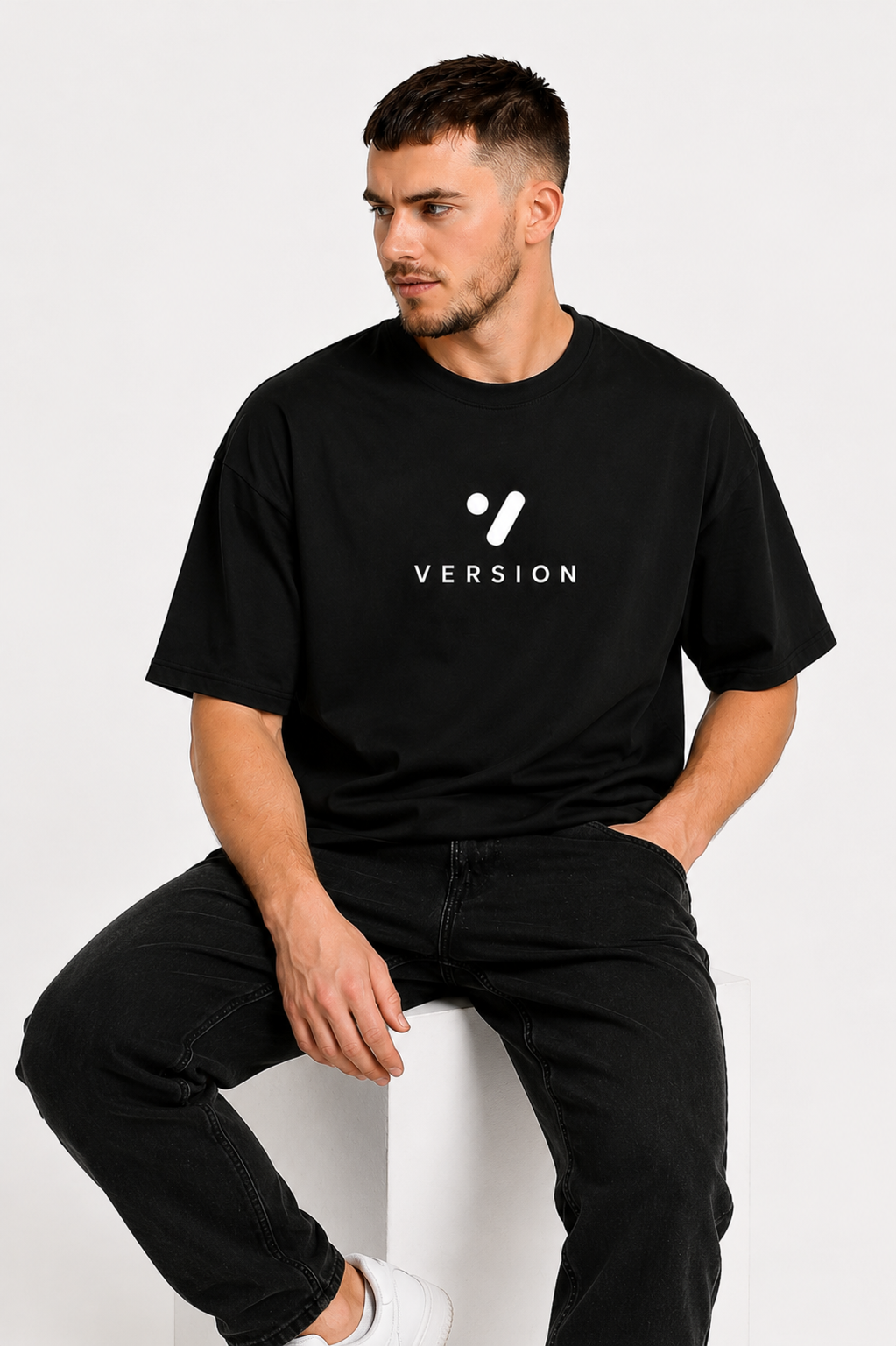 Premium V-121 Jet Black T Shirt 100% Cotton